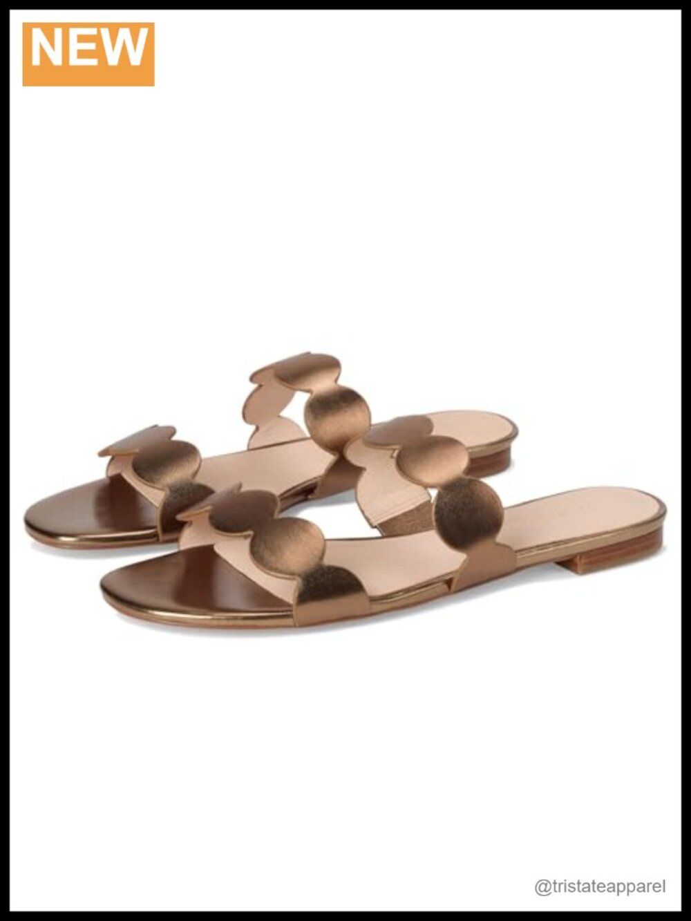 Jack Rogers Greglen Slide Metallic Nappa Leather Sandals Slip On